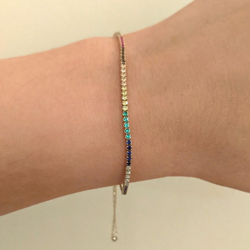 Rainbow bolo bracelet in excellent condition